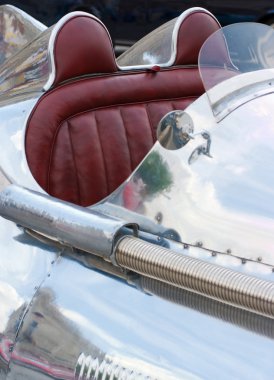 Vintage silver sports car clipart