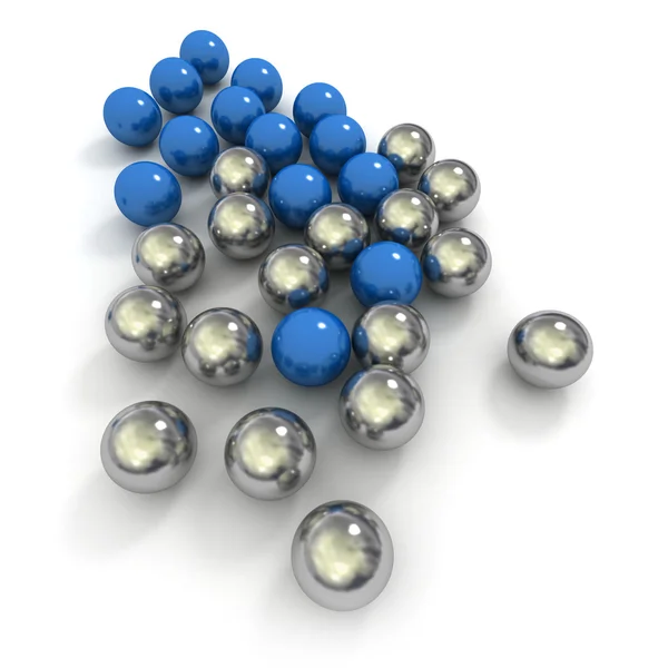 Kovové kuličky v modré a chrom — Stock fotografie