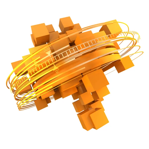 Orange cubic rotation — Stock Photo, Image
