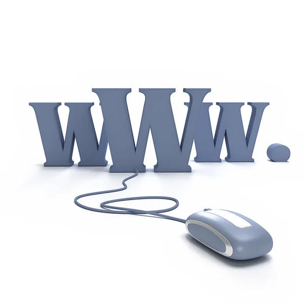WWW symbol connected to a mouse — Stock Photo, Image