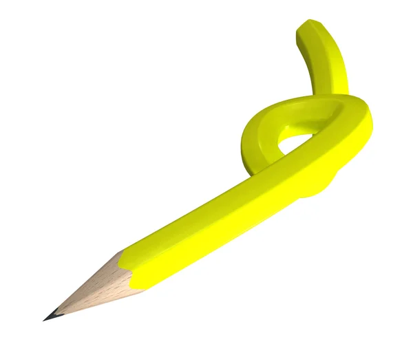 Yellow twisted pencil — Stock Photo, Image