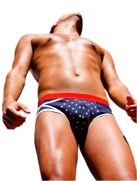 Ung man i patriotiska underkläder — Stockfoto
