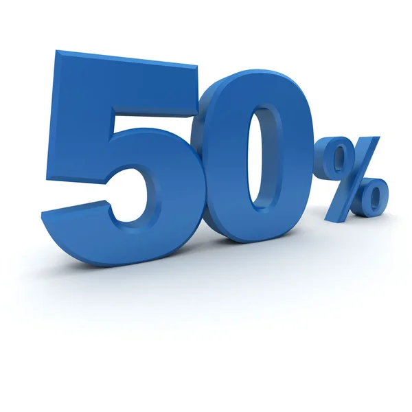 50% in blauw — Stockfoto