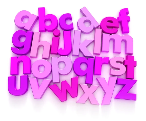 ABC in pink and purple — Stock Photo, Image