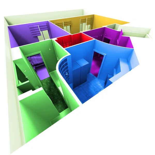 Tiro aéreo de apartamento multicolorido — Fotografia de Stock