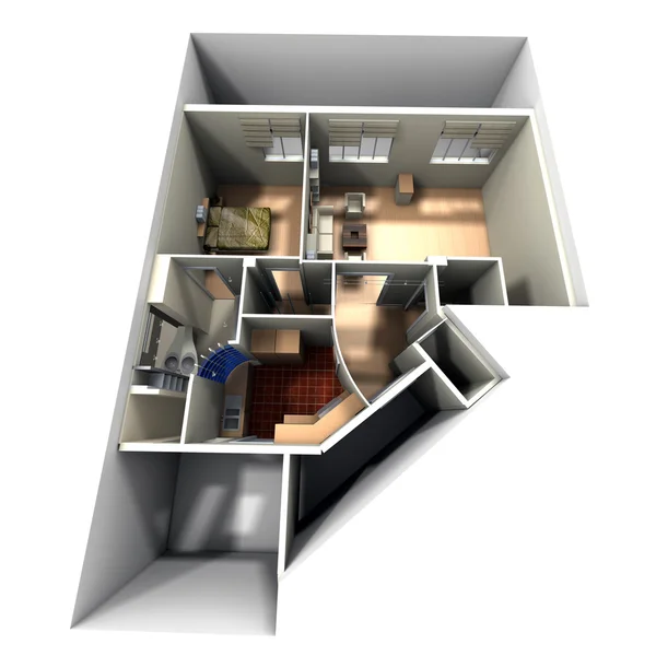 Fotografia aérea de apartamento sem telhado — Fotografia de Stock