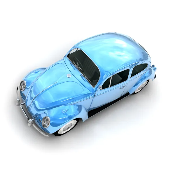 Avrupa mavi eski model araba — Stok fotoğraf