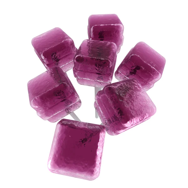 7 紫立方ロリポップ — ストック写真