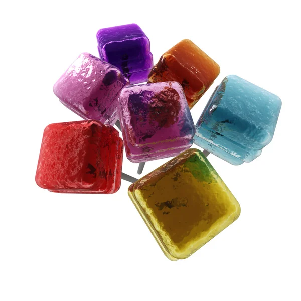 Aerial view of different lollipops — Stock Photo, Image