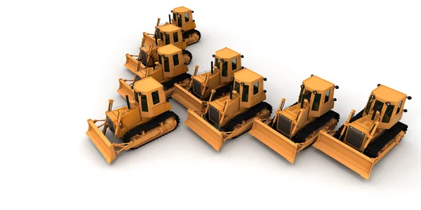 Esercito di bulldozer — Foto Stock