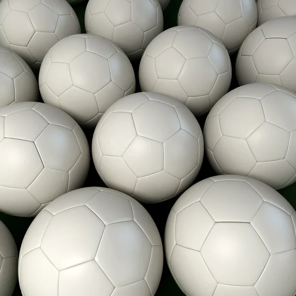 Fundo de bolas de futebol branco — Fotografia de Stock