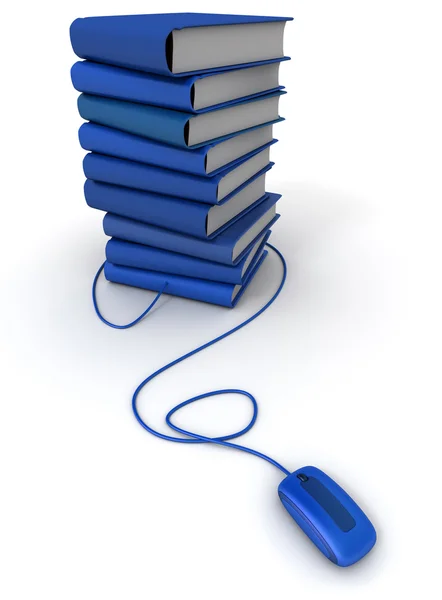 Niebieski e książek — Zdjęcie stockowe