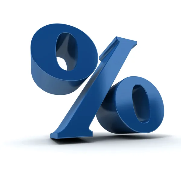 Percentagem azul — Fotografia de Stock