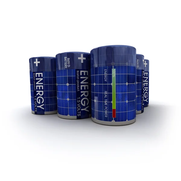 Solar uppladdningsbara batterier — Stockfoto