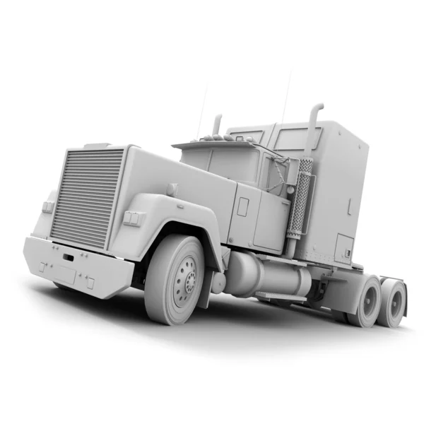 白色美国拖车的卡车 — 图库照片