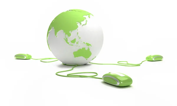 Conexión mundial en verde — Foto de Stock