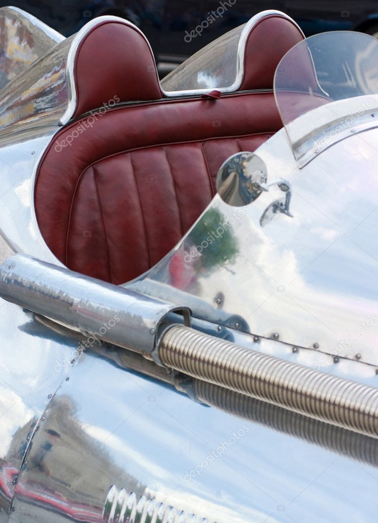 Vintage silver sports car