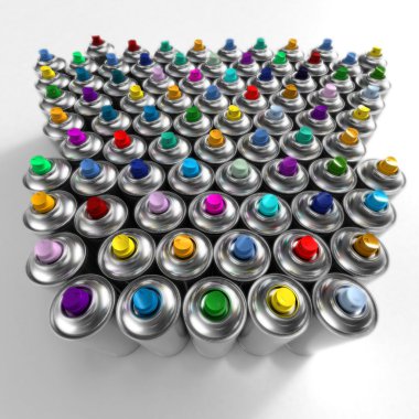 Aerosol cans arrangement clipart