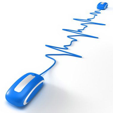 Heart beating in internet blue clipart
