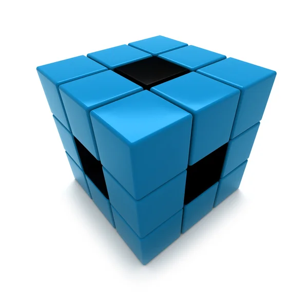 Kék és fekete kocka — Stock Fotó