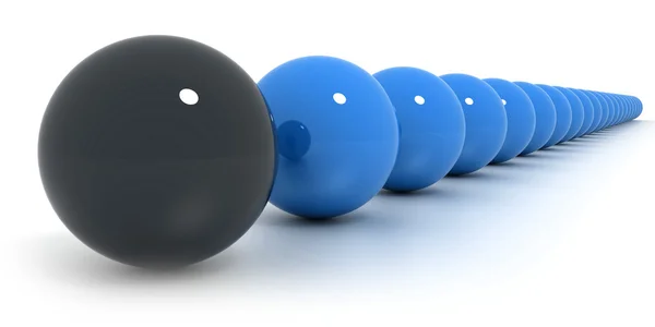 Modré a černé kulečníkové koule — Stock fotografie