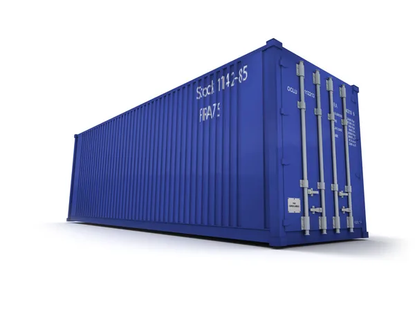 Blå last container — Stockfoto