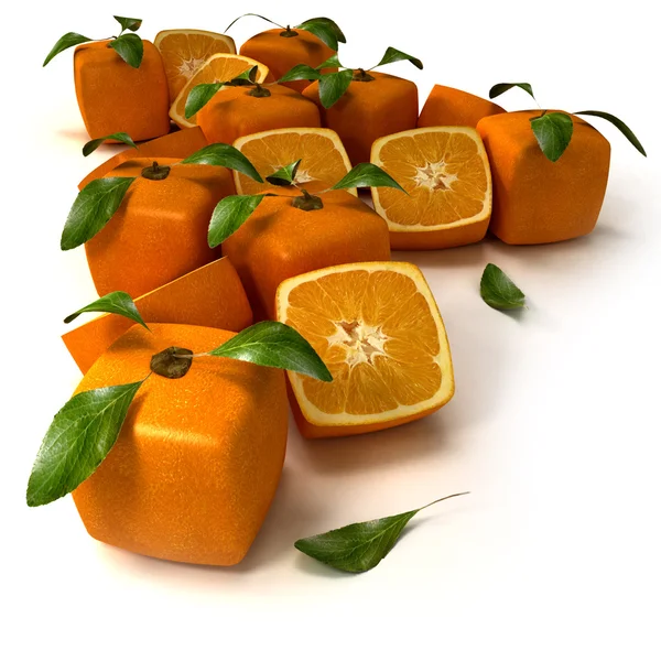 Fondo naranja cúbico — Foto de Stock