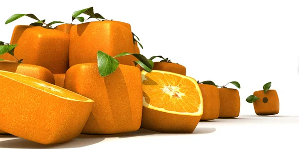Pila de naranja cúbica — Foto de Stock