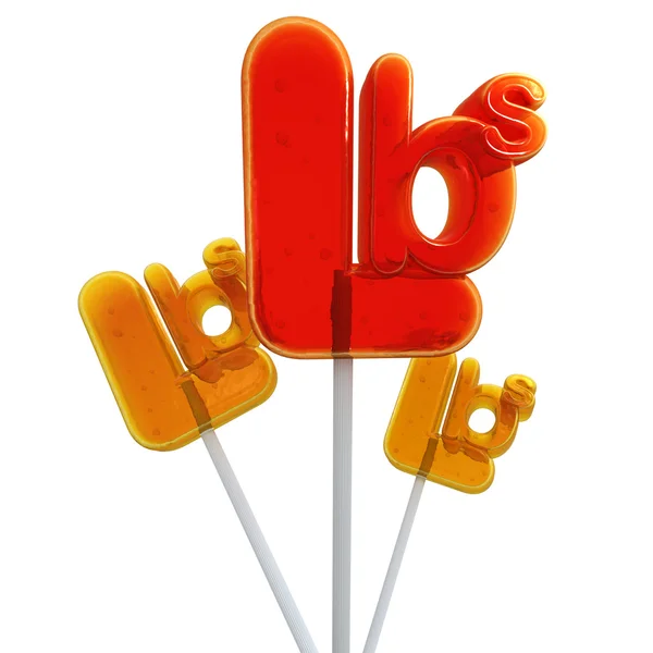 Trio of pound symbol lollipops — Stock Photo, Image