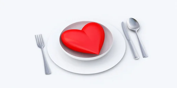 Serce na talerzu — Zdjęcie stockowe