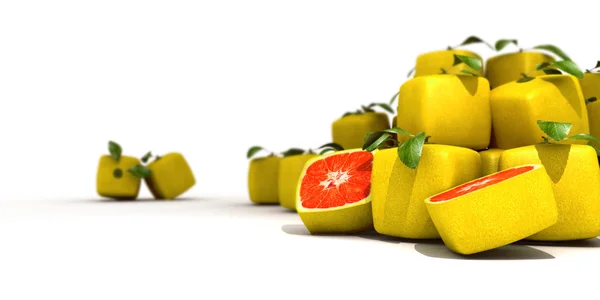 Grupo de naranjas cúbicas — Foto de Stock