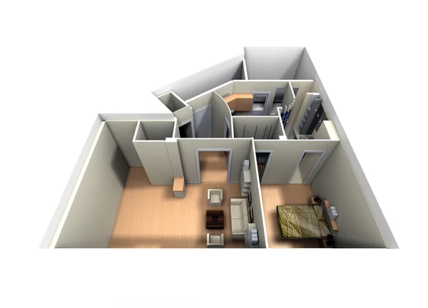 Aerial view of roofless apartment — Stock Photo, Image