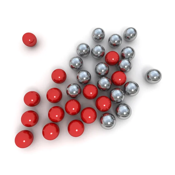 Metallic marbles in red and chrome — Stock Photo, Image