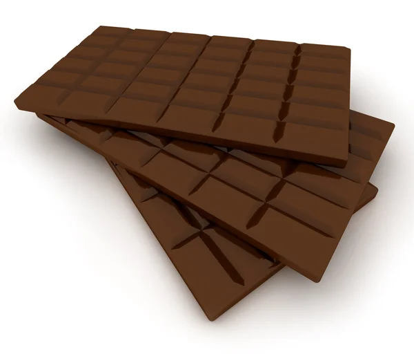 Trio de tablete de chocolate — Fotografia de Stock