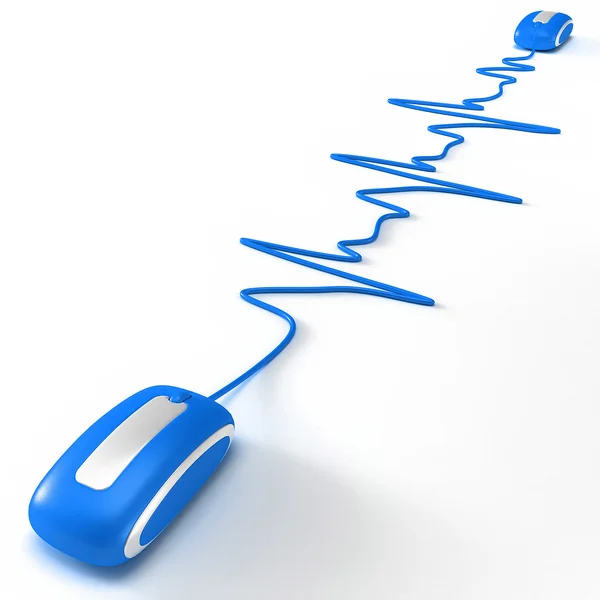 Heart beating in internet blue — Stock Photo, Image