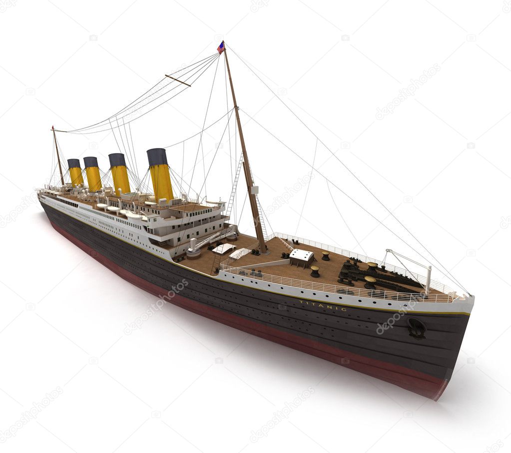 Lateral view of the Titanic