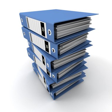 Stack of blue ring binders clipart