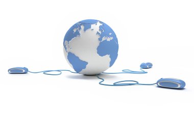 World connection in blue clipart