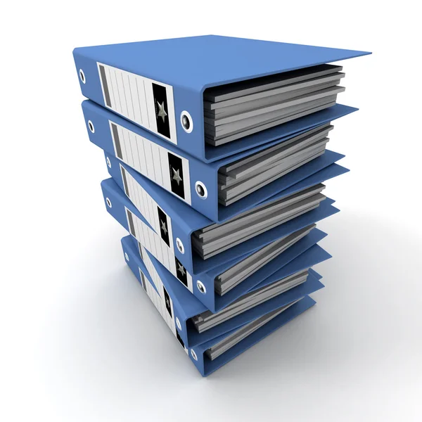 Stack of blue ring binders — Stock Photo, Image