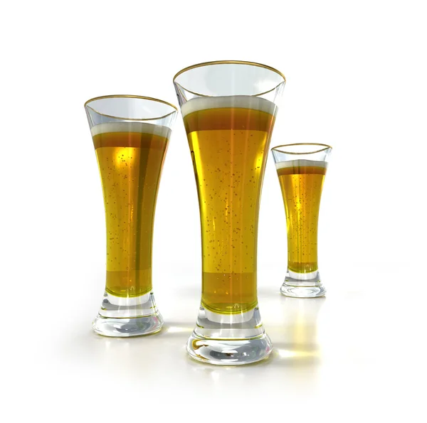 Three pints of beer — Stock Photo, Image