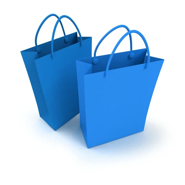 Parę niebieskie torby na zakupy — Zdjęcie stockowe