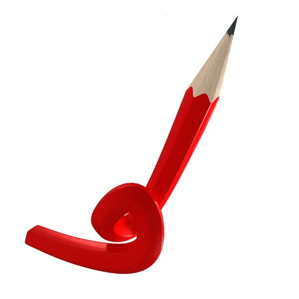 Kırmızı kalem bükülmüş — Stok fotoğraf