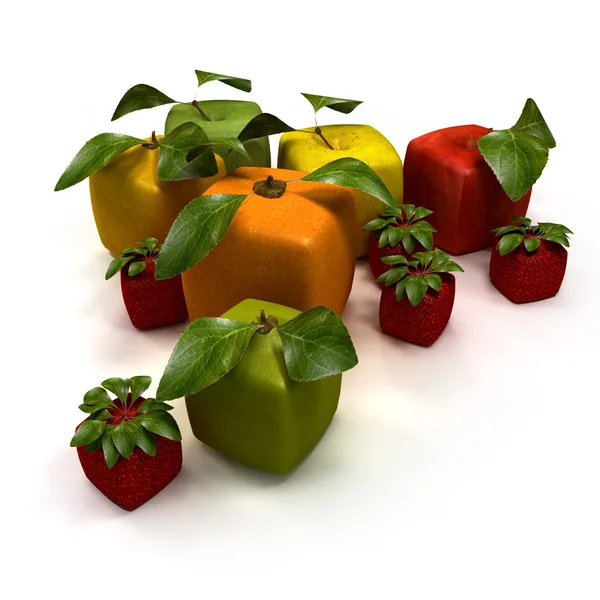 Cubic fruits — Stock Photo, Image