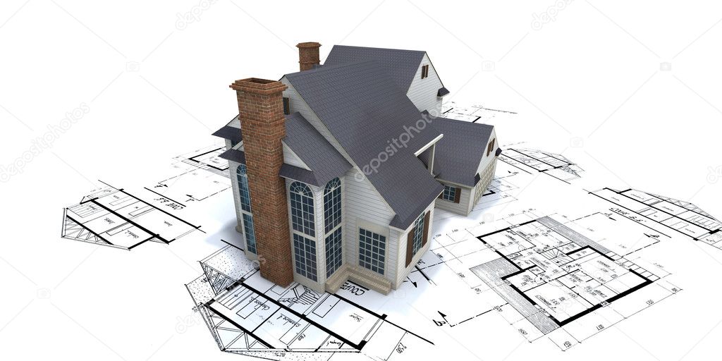 Residential house architect blueprints