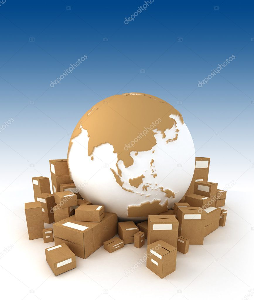 World Globe and packages