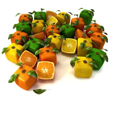 Cubic citrus clipart