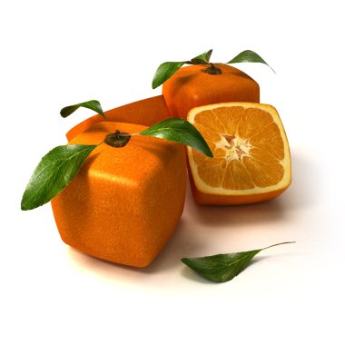 Fresh cubic orange composition clipart