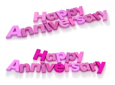 Happy anniversary in pink shade clipart