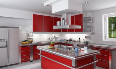 Red kitchen clipart