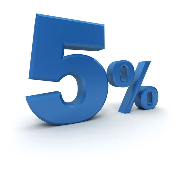5% in blauw — Stockfoto